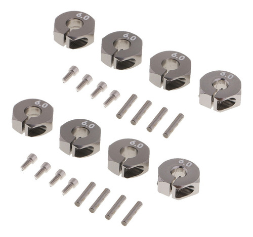 8 Piezas Rc Adaptador De Cubo Ruedas Hexagonal Para Traxxas