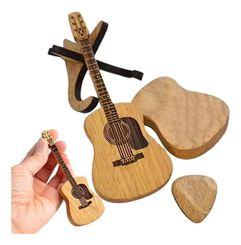 Pickera De Madera Para Guitarra Acústica, Caja De 1 Pieza