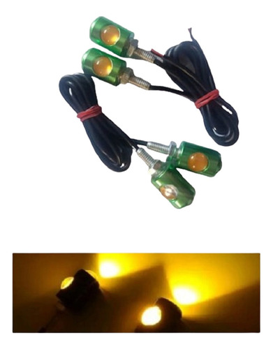 Nueva Direccional Ojo De Aguila*4 Unds Led Moto Amarilla