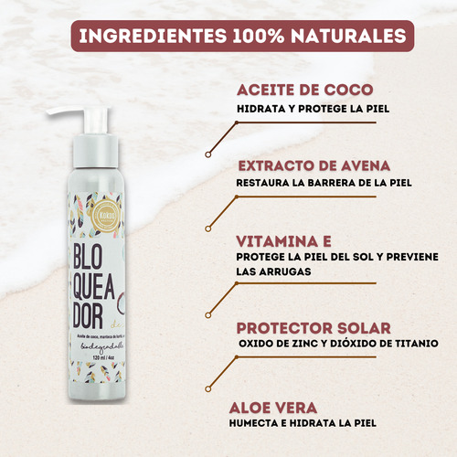 Bloqueador Solar Fps 50, Kokos, No Es Grasoso, Aroma A Coco