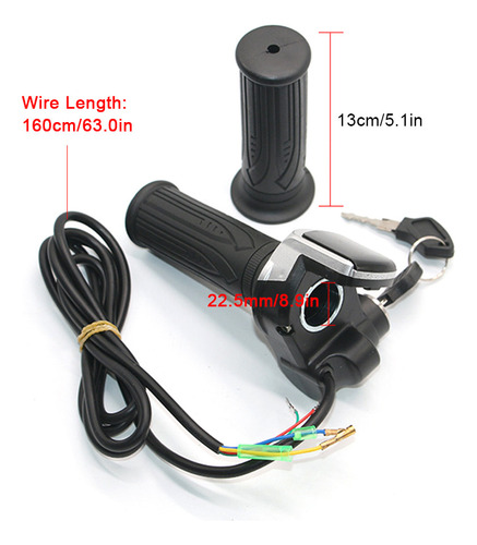 . Mango Eléctrico De Bicicleta, Indicador De Batería,