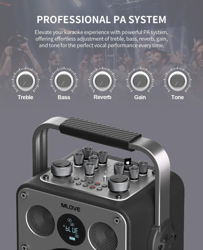 Máquina De Karaoke Mlove Con Bluetooth Y Micrófono Inalámbri