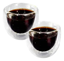 Comprar Set X2 Vaso 150ml Taza Vidrio Doble Pared Hudson Cafe Te Bz3