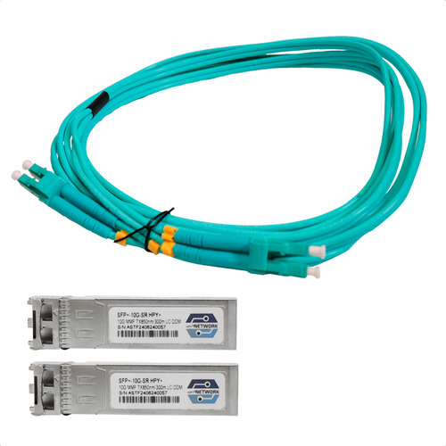 Kit Cabo Lc/lc 10g Sfp+ Para Sfp+ 5 Metros Para Hp Aruba