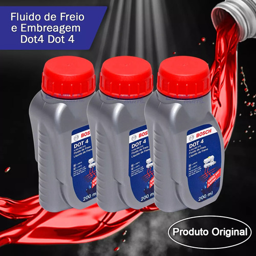 Kit 3 Liquidos Fluido De Freio E Embreagem Dot4 200ml Bosch