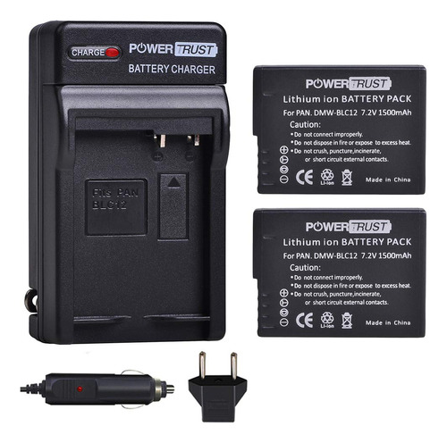 Powertrust 2 Kits De Batería Dmw-blc12 Dmw-blc12e Dmw-blc1.