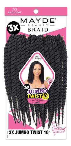 Mayde Beauty Crochet Braid 3x Jumbo Twist 10  (paquete De 5,