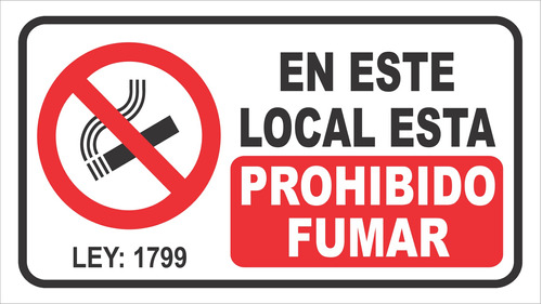 Calco En Este Local Esta Prohibido Fumar 9x16cm Oferta!!! 