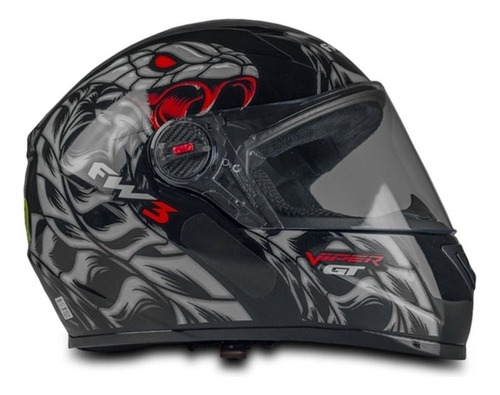 Capacete Para Moto Fechado Fw3 Viper Preto/grafite Tam 60 Cor Preto