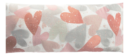 Almohada Abrazable Love Corazones Rosa / Blanco Vianney Color Blanco / Rosa