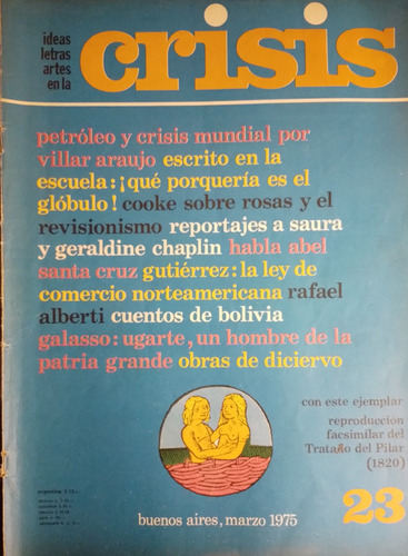 Revista Crisis - Ideas, Letras Y Artes N° 23- Marzo 1975