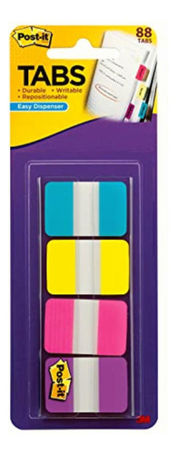 3m Post-it Pestañas De Colores Con Dispensador, 88 C/u.