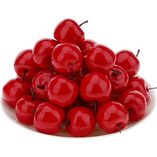 Mini Decoración Artificial De Manzanas Rojas (30 Pieza...