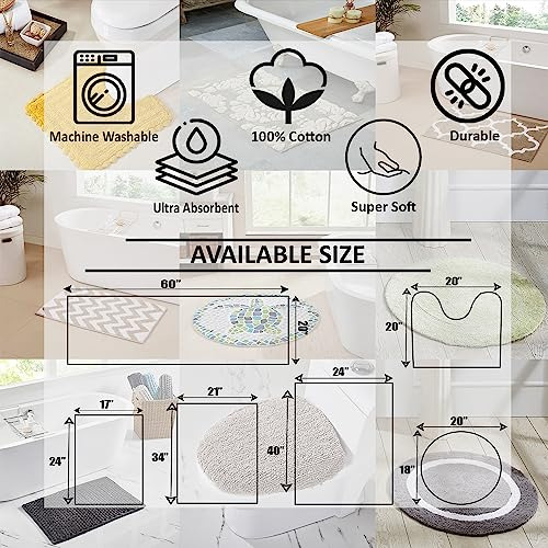 Tapete De Baño 100% Algodón Redondo Gris 76 Cm