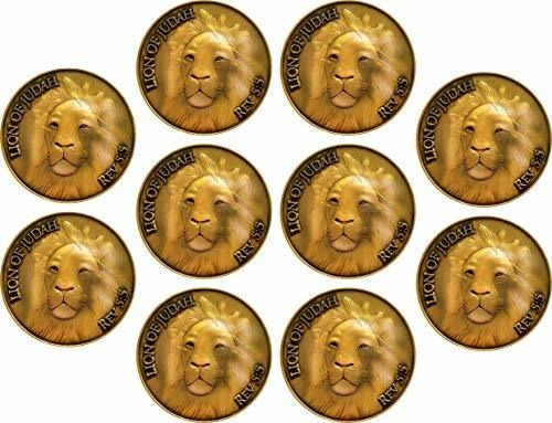 Moneda León De Judá, Paquete A Granel De 10, Hombre De Dios,