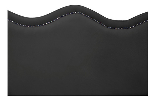 Cabeceira Casal Bari P02 140 Cm Para Cama Box Suede Cor Preto