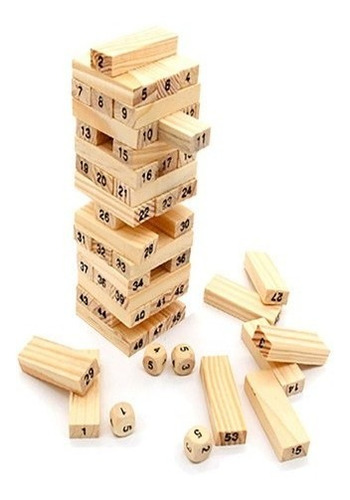 Juego Didactico Jenga De Madera 48 Pcs