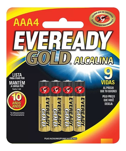 Pila Bateria Eveready Gold Alcalina Aaa4 X 4 Unidades