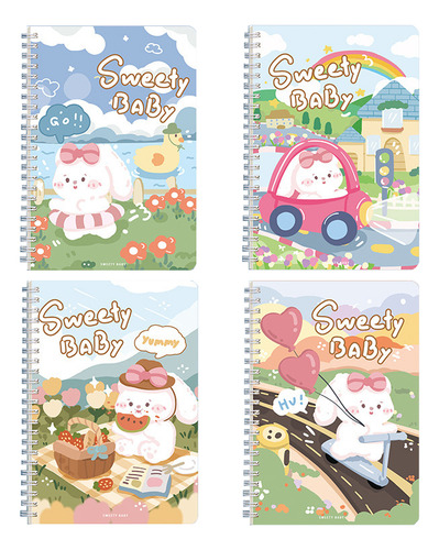 Conjunto De 4 Cuadernos A5: Espirales, Profesionales, 60 H