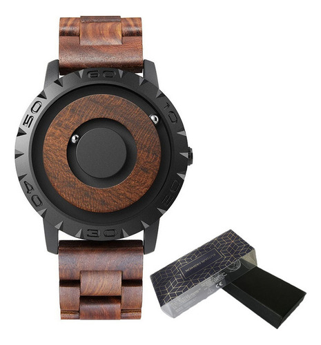 Reloj De Cuarzo De Madera Magnético Vintage Eutour Para Homb