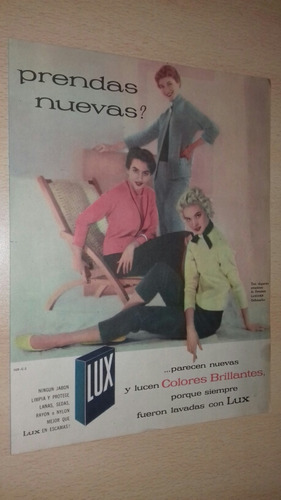 P379 Clipping Publicidad Jabon Lux Año 1958