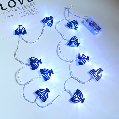 Candelabro Led Con 9 Velas Led De Hanukkah Con Forma De X Ni