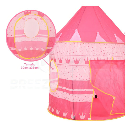 Castillo Carpa Mágico Niños Portátil Plegable Divertido Color Rosa