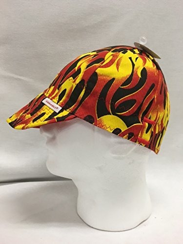 Gorra De Soldadura Reversible Comeaux Caps Red Flames Talla 