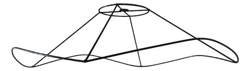 Armazon De Lampara Colgante Ondulada 50cm Diámetro Estructura Negro