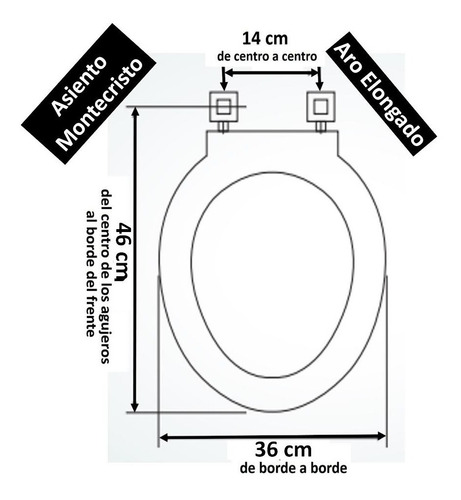 Imagen 3 de 3 de Asiento Para Inodoro Montecristo Elongado Blanco Vencerámica