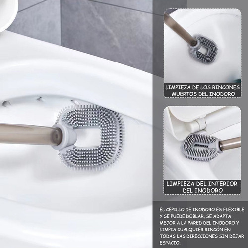 Cepillo De Inodoro De Pared Con Cerdas Flexibles Para Baño