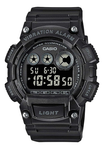 Casio W-735h-1bvef Reloj De Alarma De Vibración Negro Para H