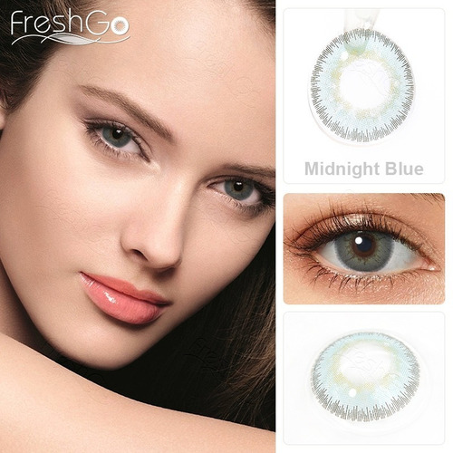Imagen 2 de 7 de Par Lentes De Contacto Freshgo Elite Midnight Blue