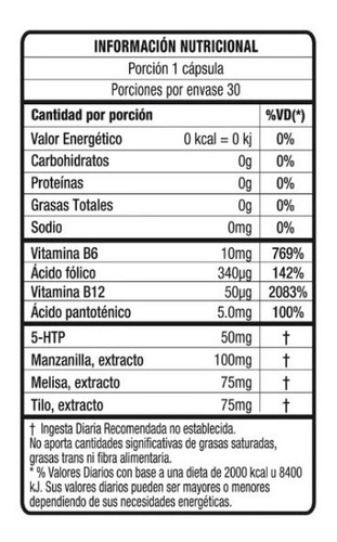 Calm - Fynutrition - 5htp Y Hierbas Relax, Ansiedad, Estrés