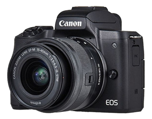 Imagen 2 de 7 de Canon EOS Kit M50 Mark II + lente 15-45mm 3.5-6.3 IS STM + lente 55-200mm sin espejo color negro