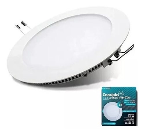 Plafon Panel Led Redondo Para Embutir 6w Alta Potencia = 30w