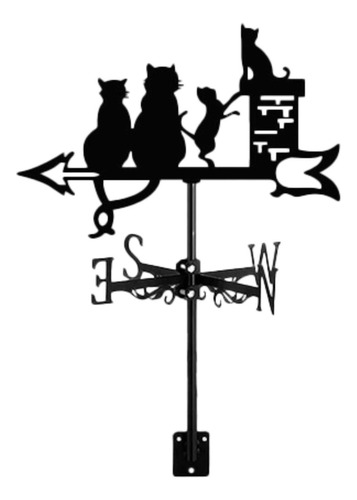 Estatuilla De Gato, Veleta De Animales, Adorno Negro,
