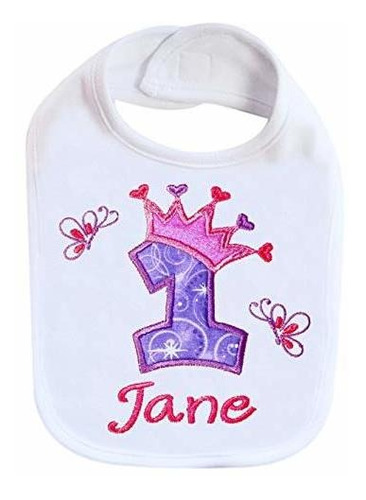 Baberos Para Bebé First Birthday Bib Princess Crown Baby Gir