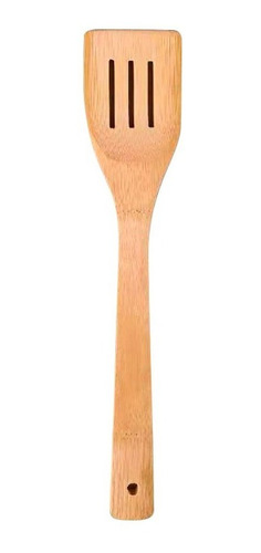 Imagen 3 de 10 de Set De 4 Utensilios Bambú Pinza, 2 Espátulas Y Cuchara