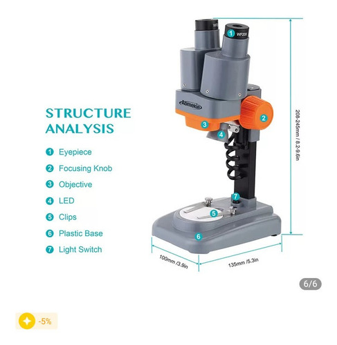 Imagem 5 de 5 de Microscópio Estéreo Aomekie Binocular.