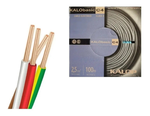 Cable Unipolar Kalop Cat 4 2.5 Mm Flexible Colores 100 Mts