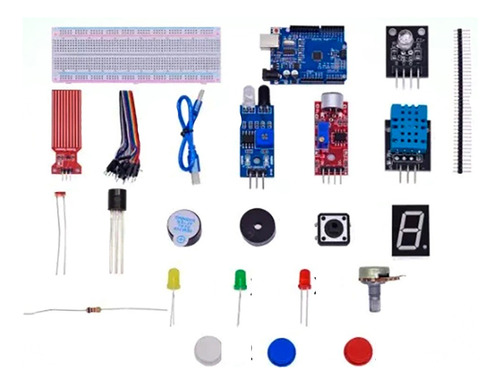 Kit Arduino Uno Inicial Con 68 Componentes En Caja Pvc