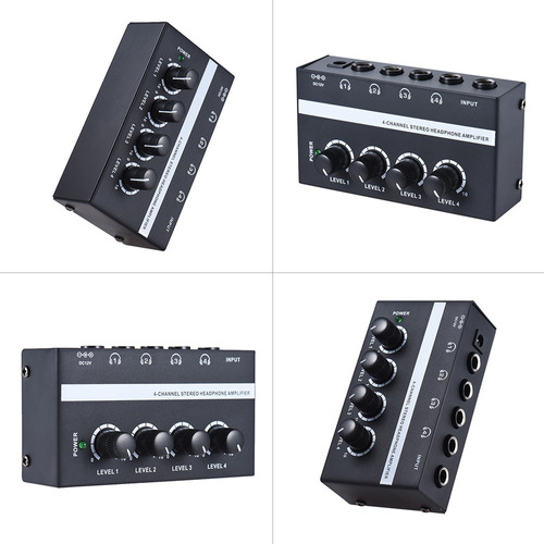 Ha400 Ultra-compacto 4 Canales Mini Audio Estéreo Auricular Color Negro Talla EU Plug
