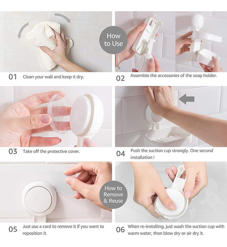 Jabonera Extraíble Con Ventosa De Doble Capa Para Ducha Baño