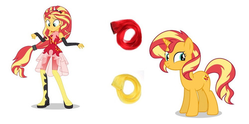Aplique Mechas Tic Tac Coloridas Cosplay Fantasia Equestria Girls My Little Pony - 14 Und - 50cm Escolha A Personagem!