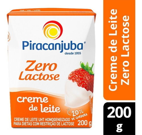 Creme de Leite UHT Homogeneizado Zero Lactose Piracanjuba Caixa 200g