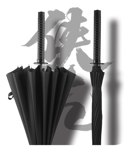 Sombrilla Katana Samurai Elegante Accesorio Sol Y Lluvia