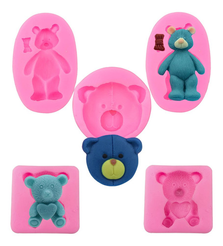 3 Uds 3d Forma De Oso Lindo Molde De Silicona Para Fond...