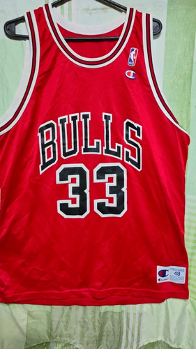 Camiseta Chicago Bulls Champion Scottie Pippen #33 De Época 