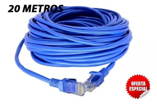 Cable Utp Cat5e Red Internet 20 Metros Jaltech Azul Rj45